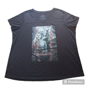 Nwot Marvel Studios WandaVision Polyester Blend Black Graphic T-Shirt - Size 3X